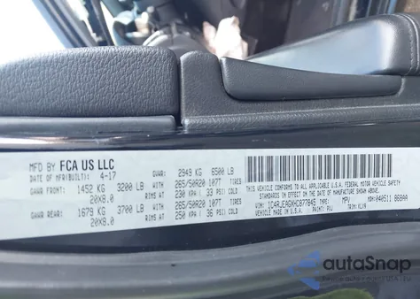 2017 Jeep Grand Cherokee Altitude 4X2 from USA, damaged, VIN 1C4RJEAGXHC877845